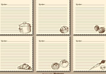 Vintage Recipe Cards Vector Templates - Free vector #402945